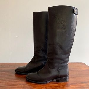 J. Crew Knee High Flat Black Boots Size 6.5